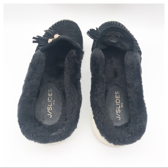 J/Slides‎ NYC Black Suede Slip Ons Size 10 - Picture 5 of 11